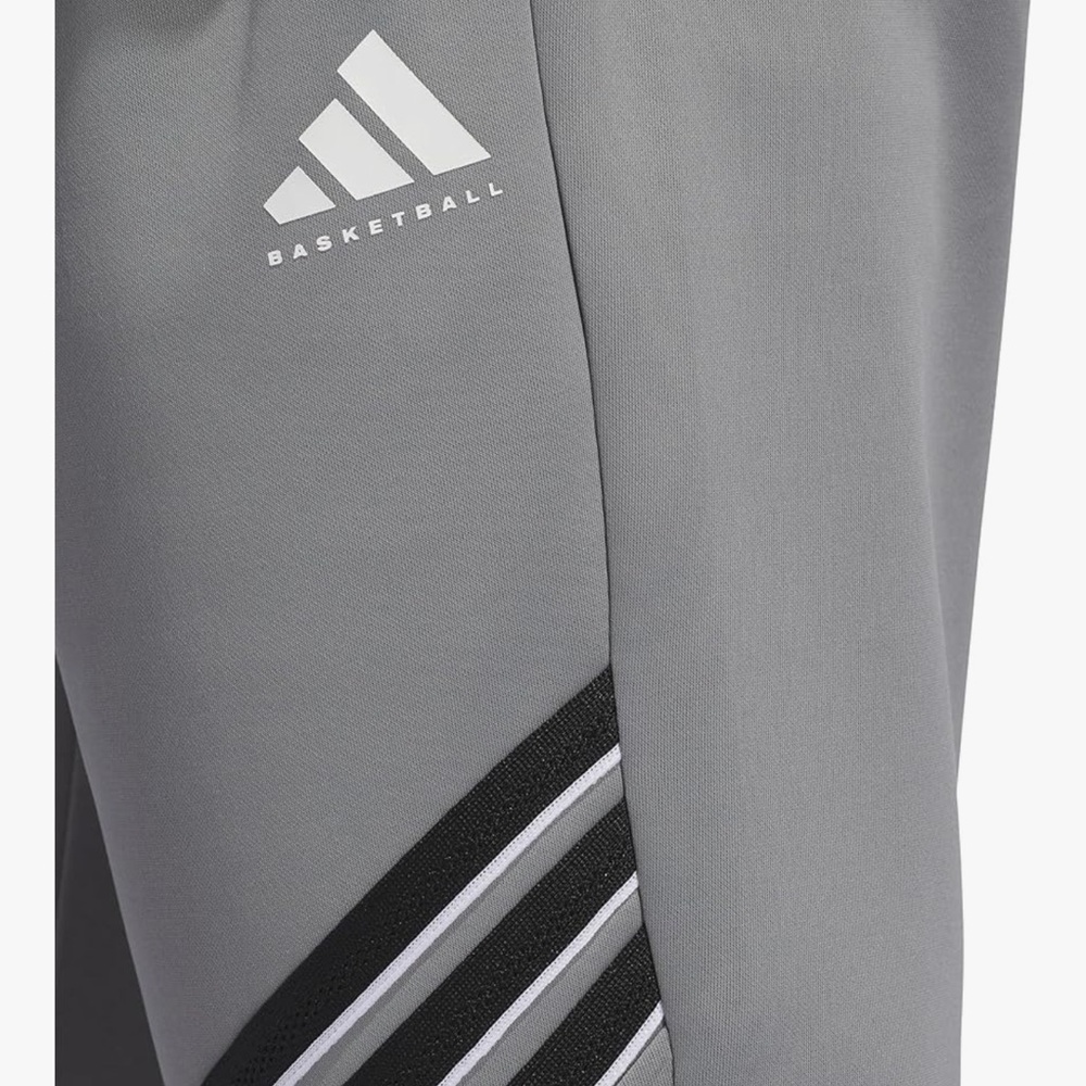 Adidas Men's Gray Athletic fleece basketball pants
